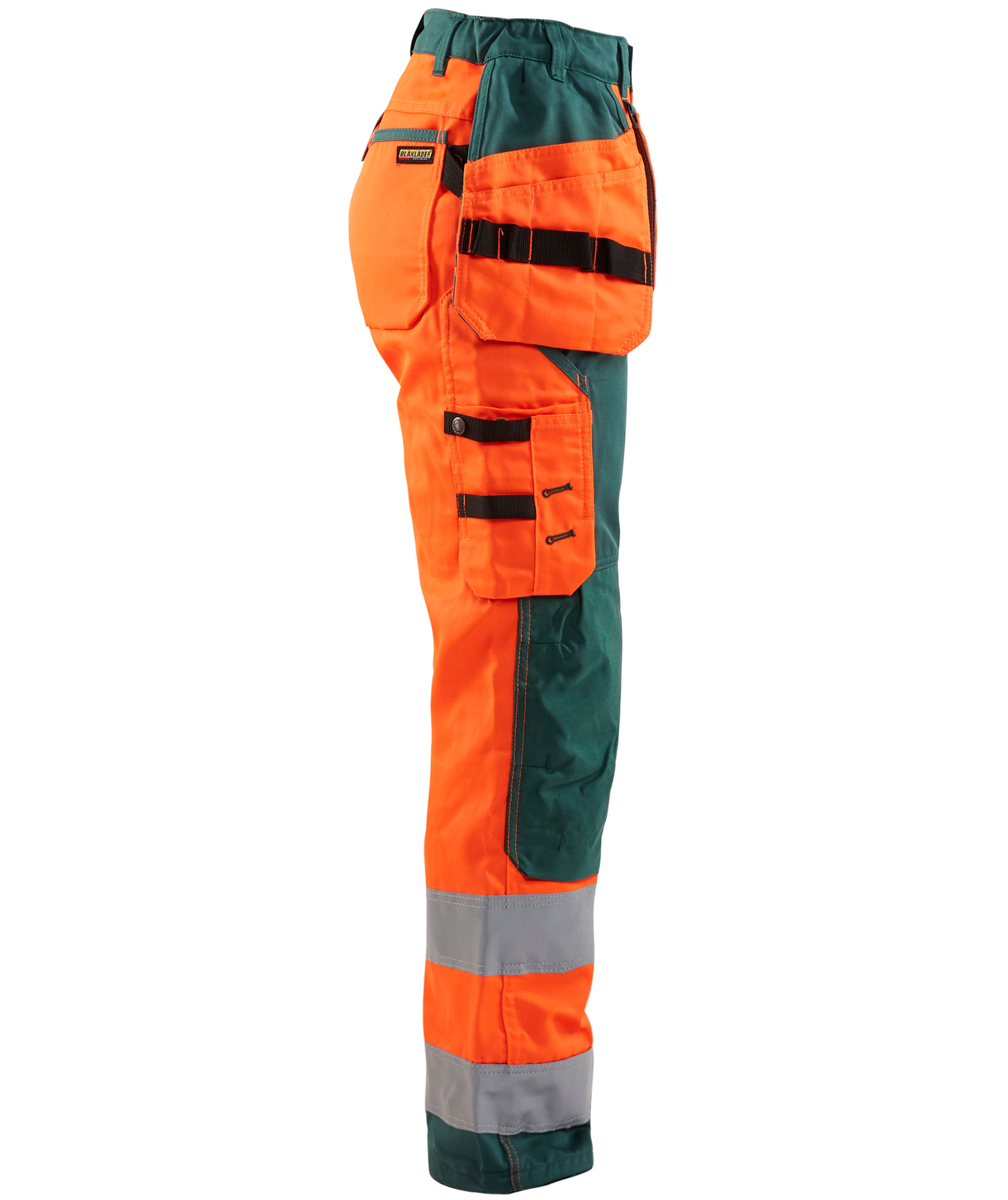 Bl&aring;kl&auml;der hantverksbyxa dam, Varsel Orange/Gr&ouml;n, large image number 2