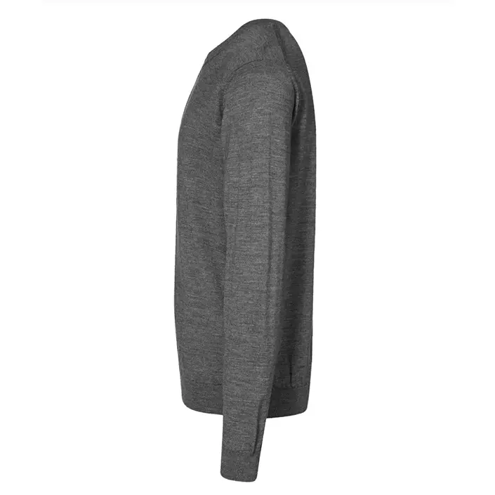 ID stickad tröja med merinoull, Ljusgrå fläckig, large image number 1