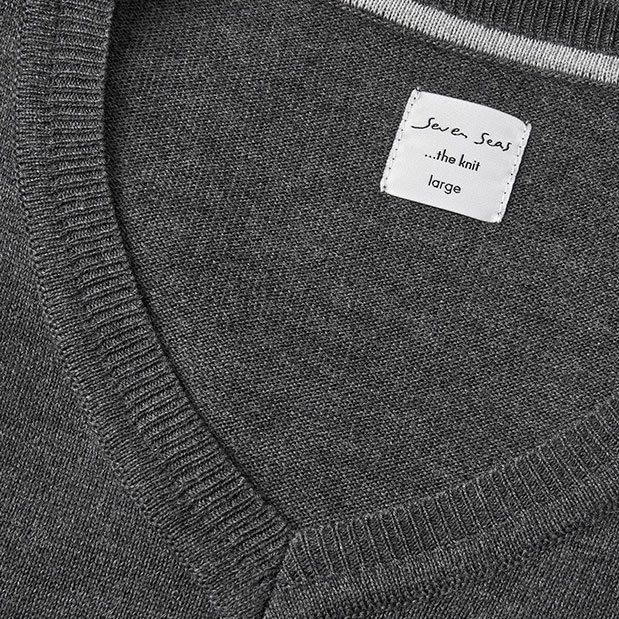 Seven Seas knitted pullover with wool, Dark Grey Melange, large image number 4