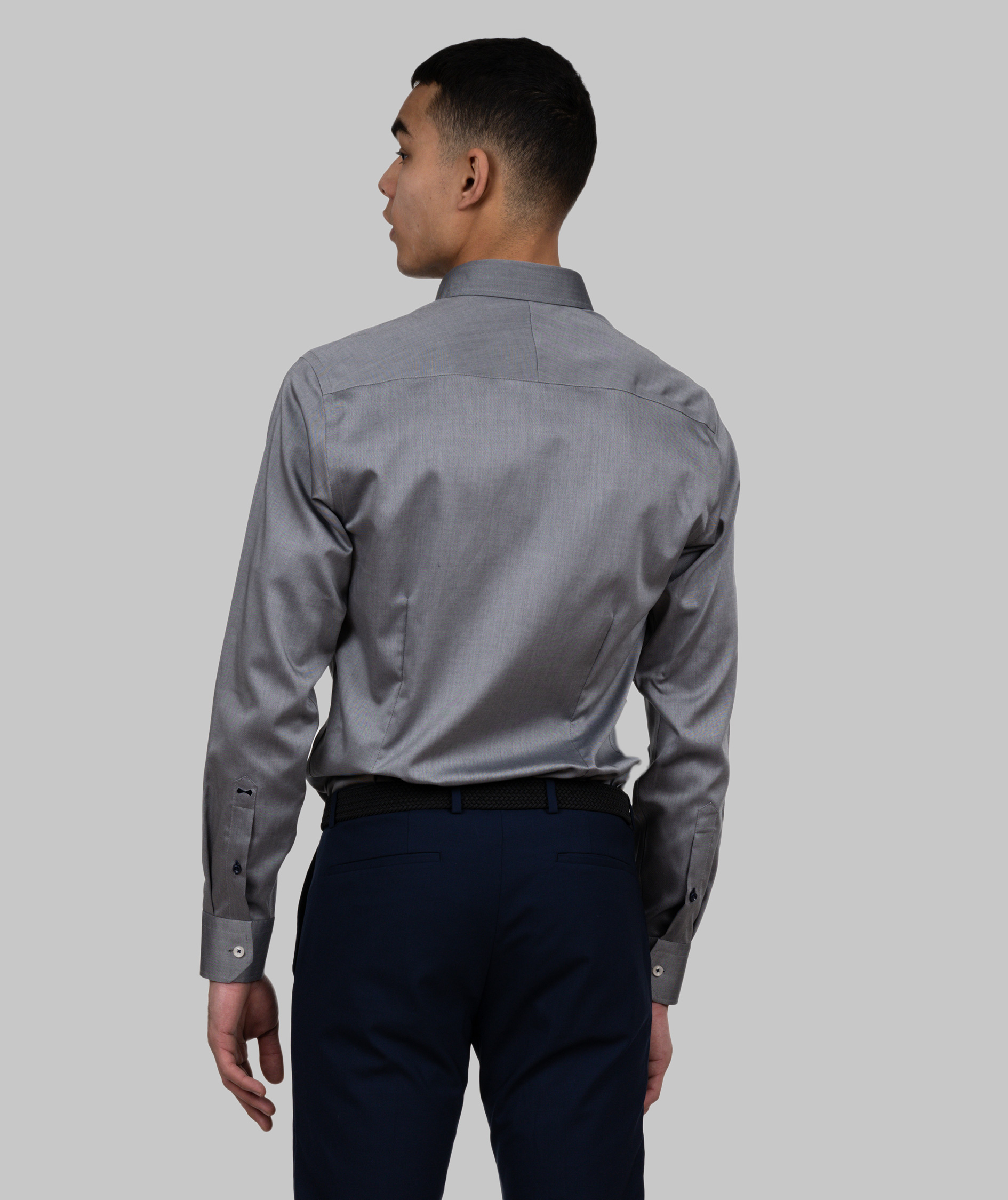 J. Harvest & Frost Twill Red Bow 122 slim fit shirt, Grey, large image number 3