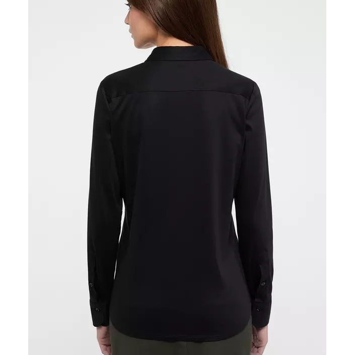 Eterna Jersey slim fit dameskjorte, Black, large image number 2