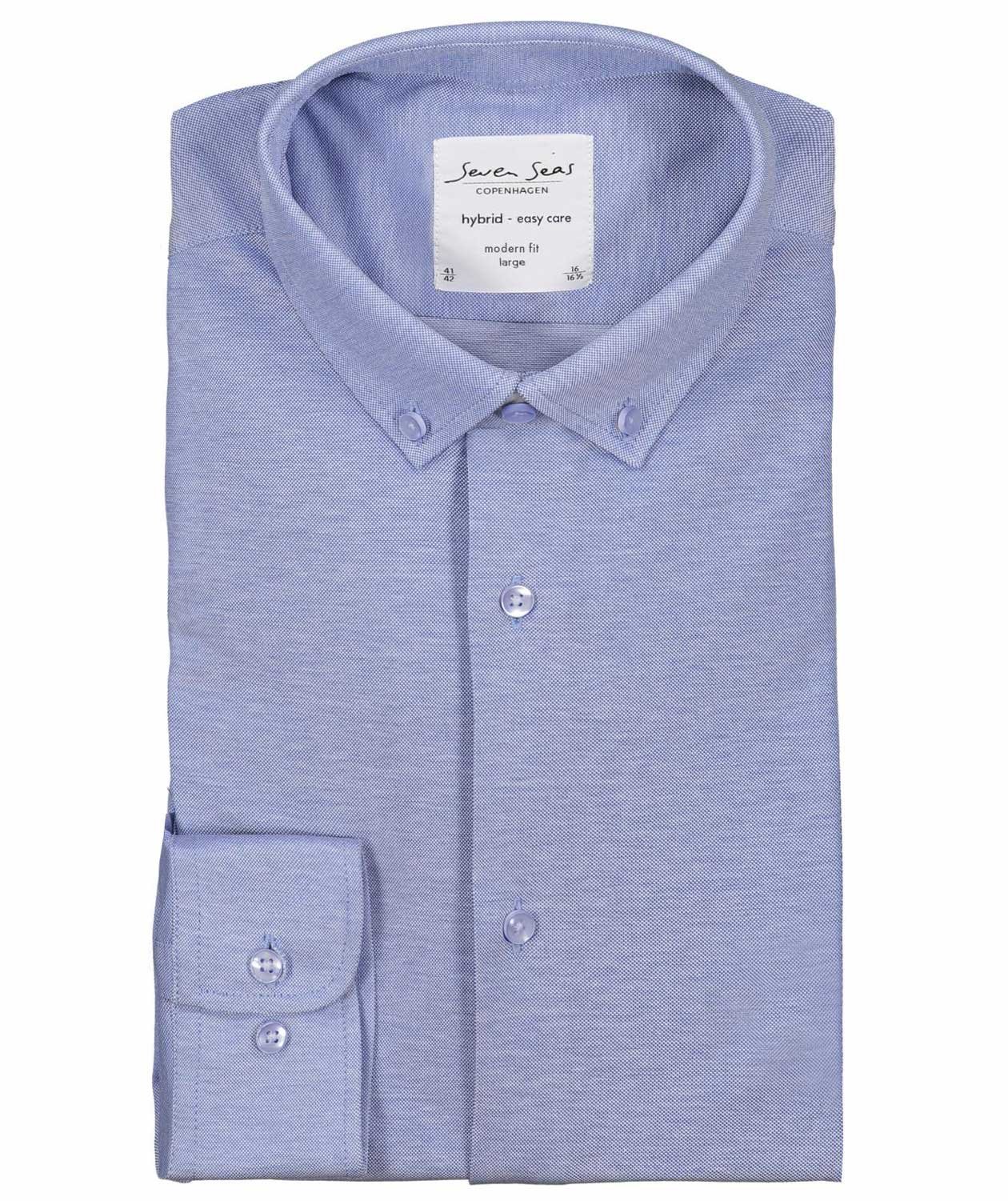 Seven Seas Modern fit Jerseyhemd, Hellblau, large image number 3