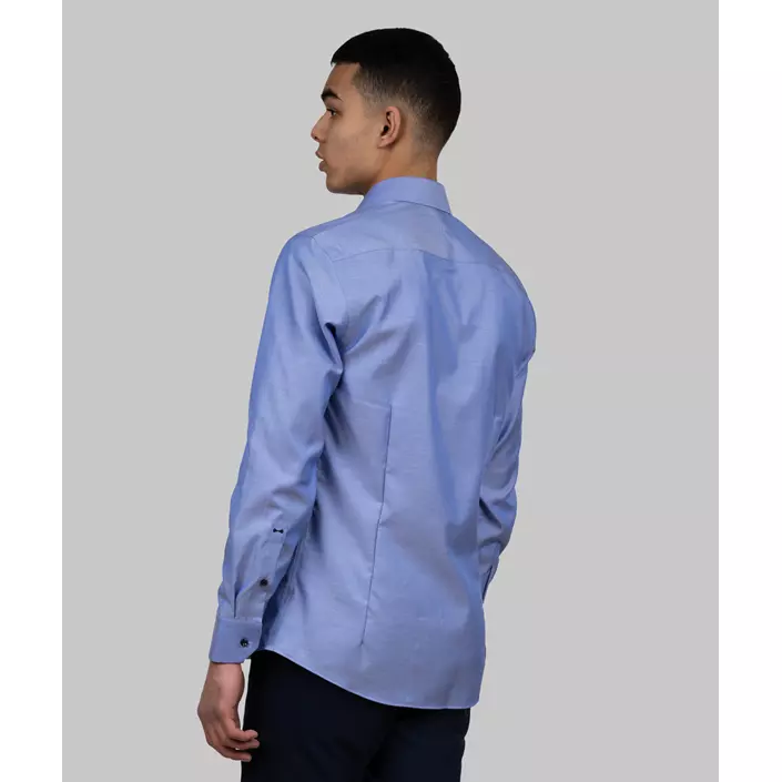 J. Harvest & Frost Twill Green Bow O1 slim fit skjorte, Mid Blue, large image number 3