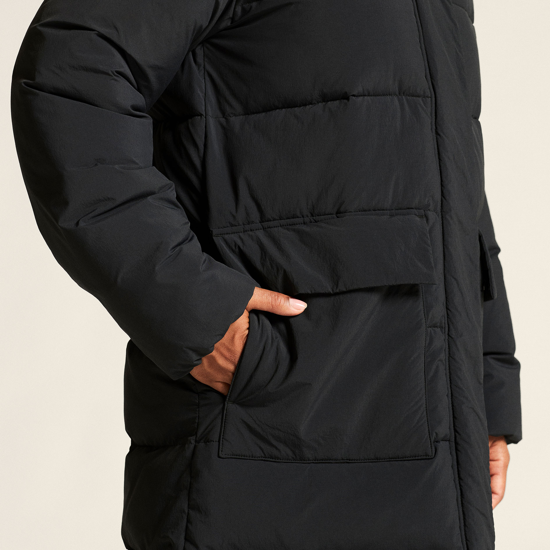 Craft Urban lang vattert dame vinterjakke, Black, large image number 9