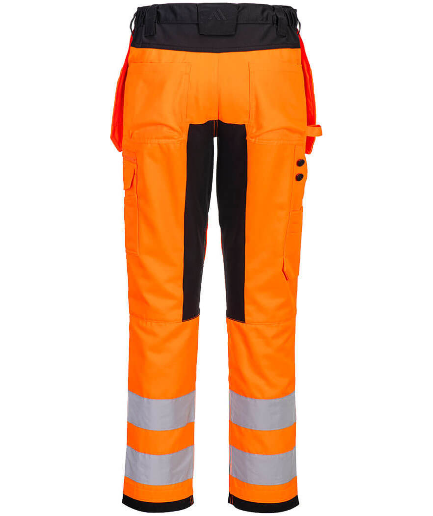 Portwest WX2 Eco craftsman trousers, Hi-Vis Orange/Black, large image number 1