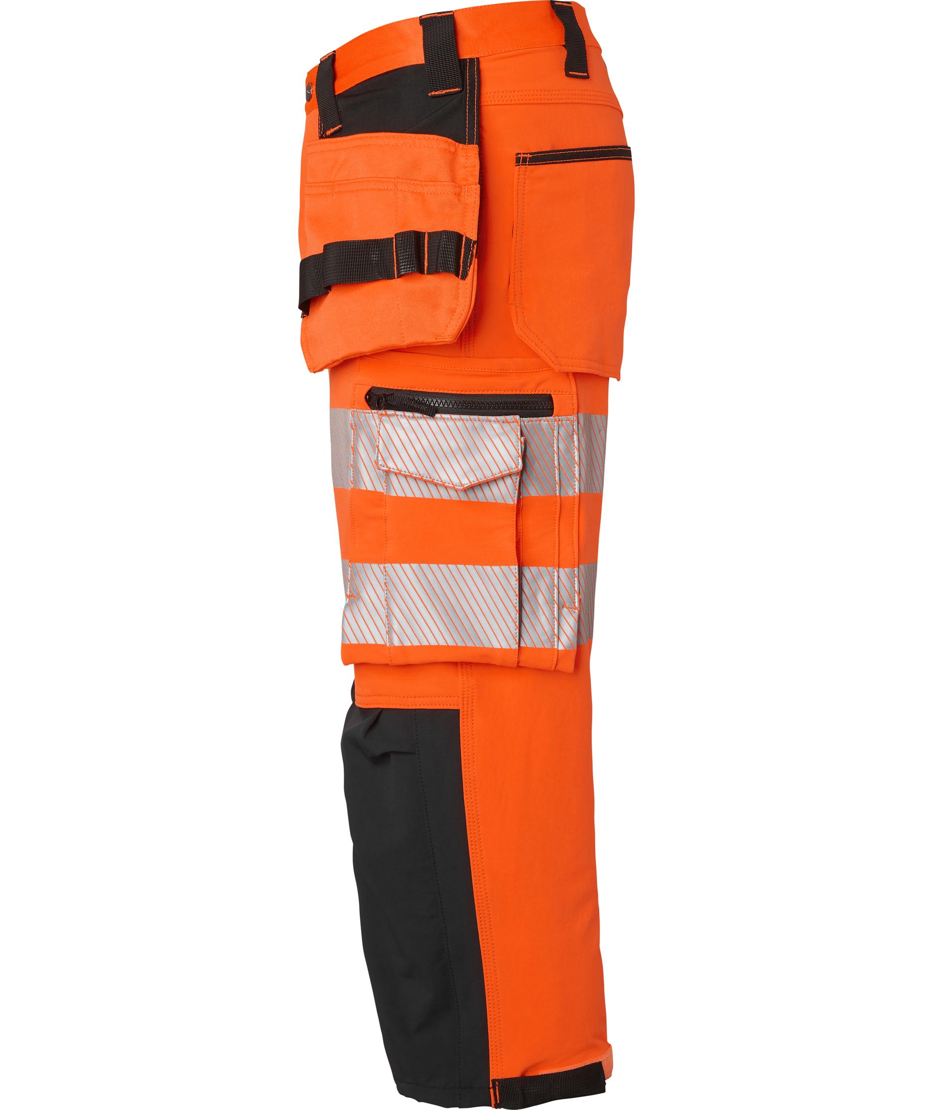 Top Swede h&aring;ndverksknickers 314 full stretch, Hi-Vis Oransje/Svart, large image number 3