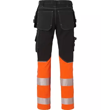 Top Swede craftsman trousers 312 full stretch, Black/Hi-vis Orange