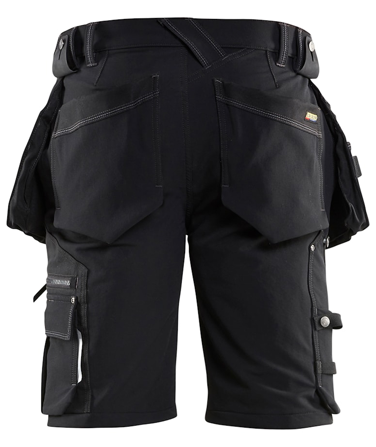 Bl&aring;kl&auml;der X1900 hantverksshorts full stretch, Svart