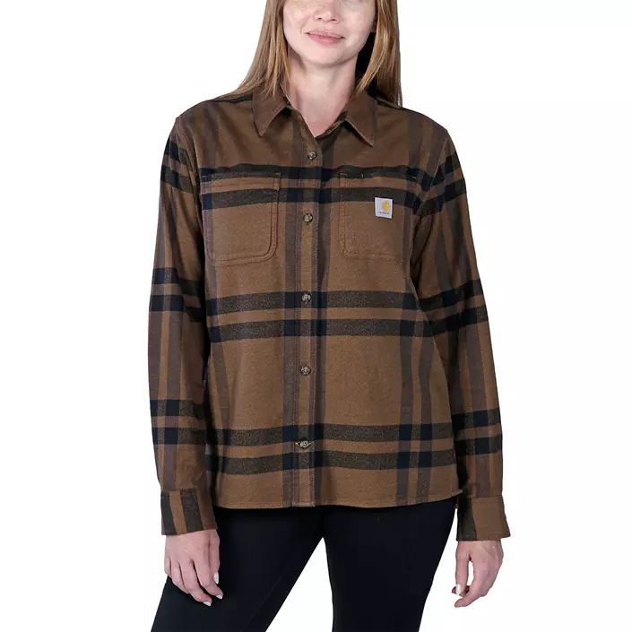 Carhartt flanellskjorta dam, Carhartt Brown Heather, large image number 1