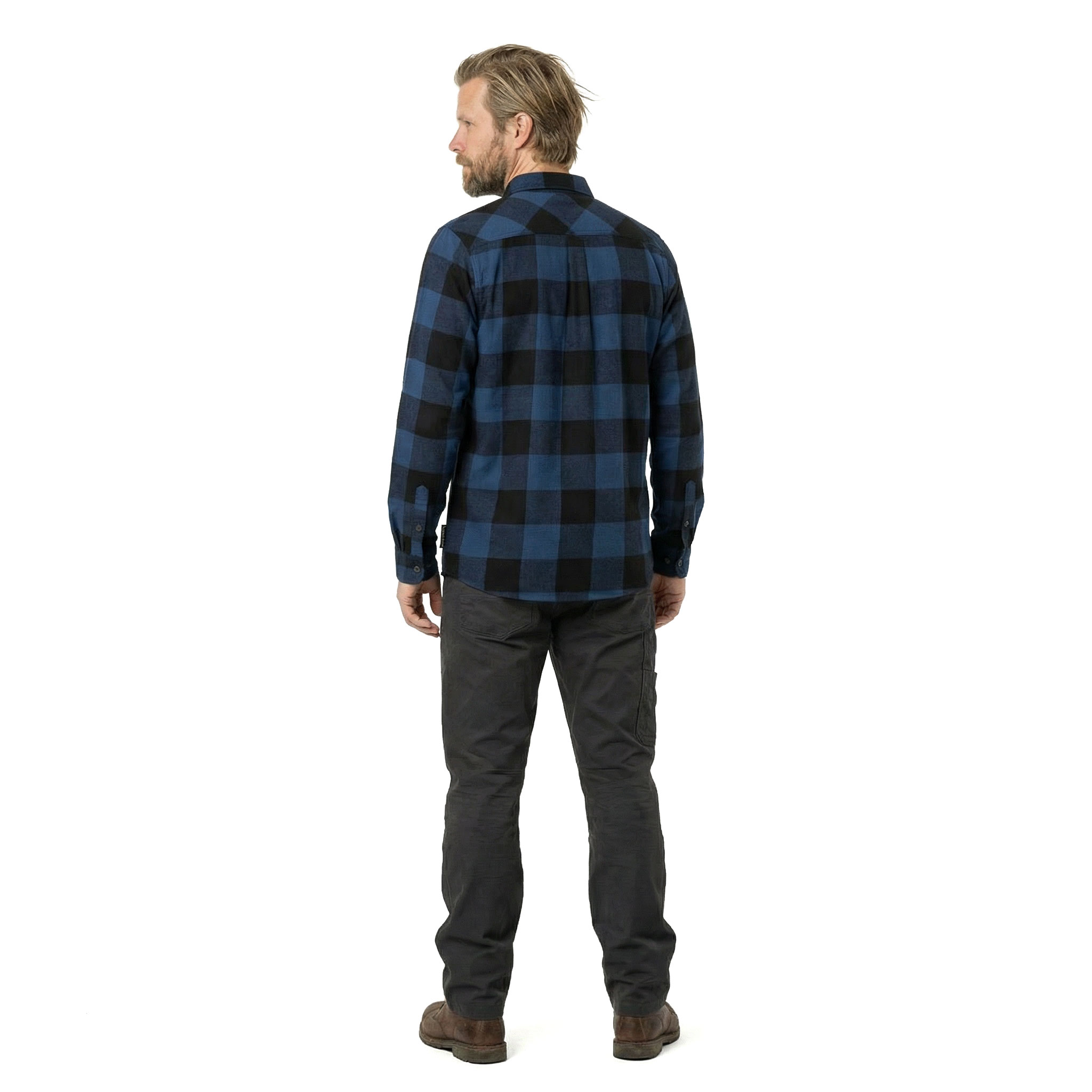 Westborn casual flannel shirt, Dusty Blue/Black, large image number 3