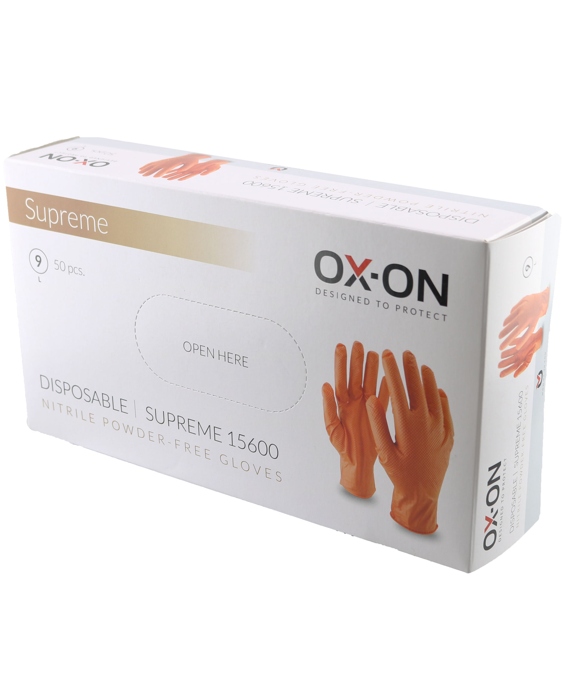OX-ON Disposable Supreme 15600 nitril eng&aring;ngshandskar 50 st., Orange