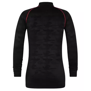 Engel half zip long-sleeved undershirt with merino wool, Black