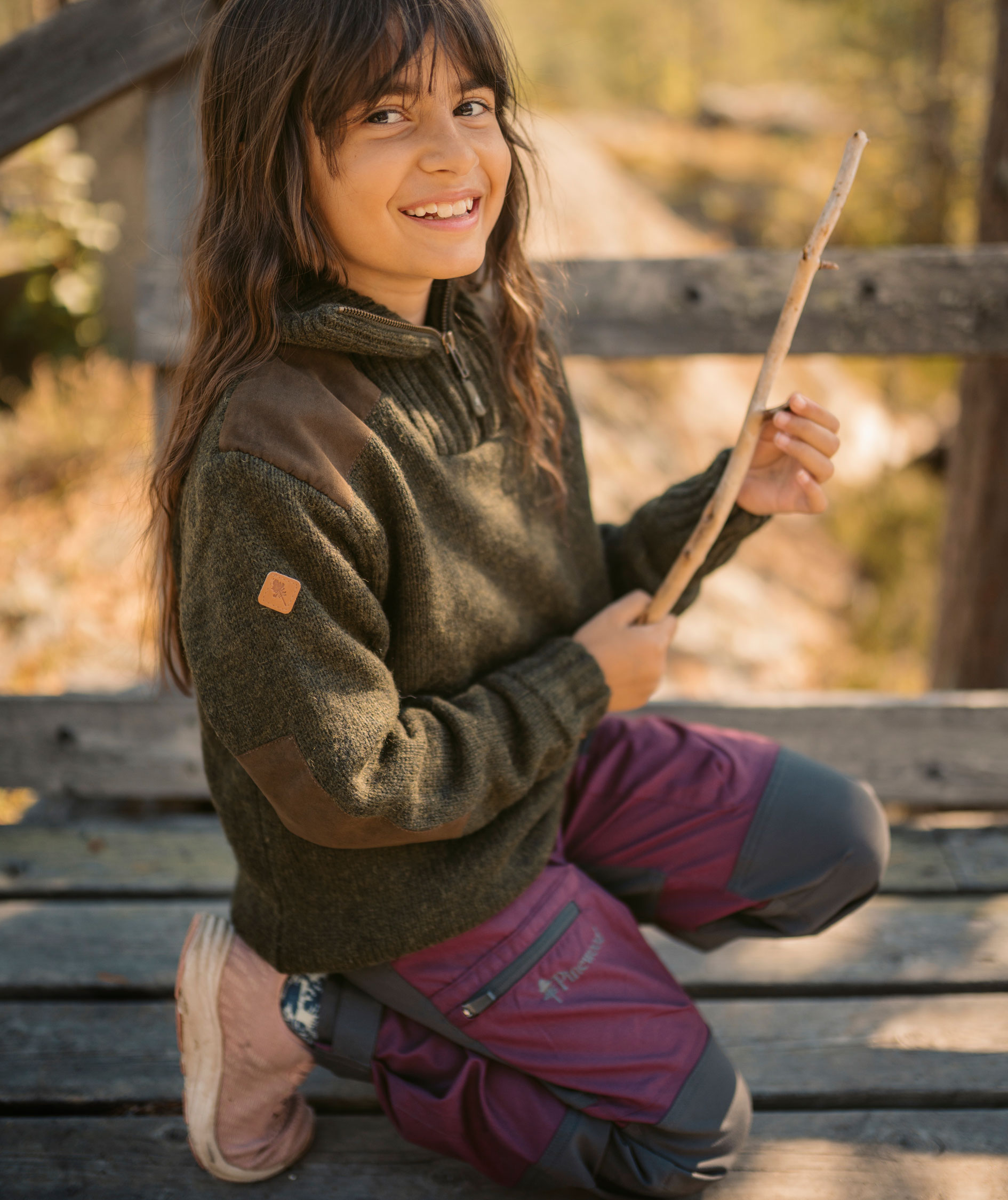 Pinewood Caribou outdoorbukser til b&oslash;rn, Plum/Dark Anthracite