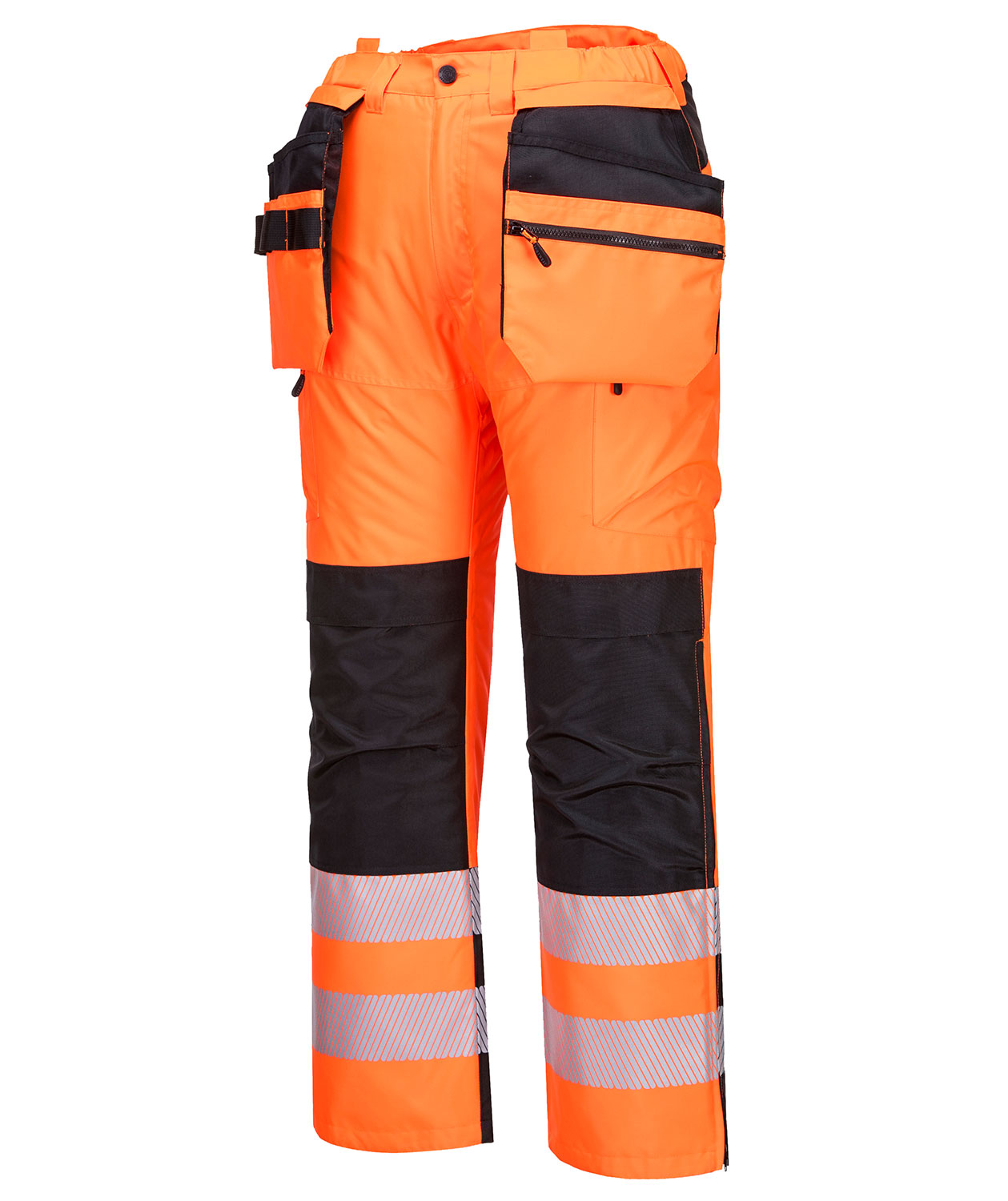 Portwest PW3 winter craftsmens Bib and Brace, Hi-Vis Orange/Black, large image number 1