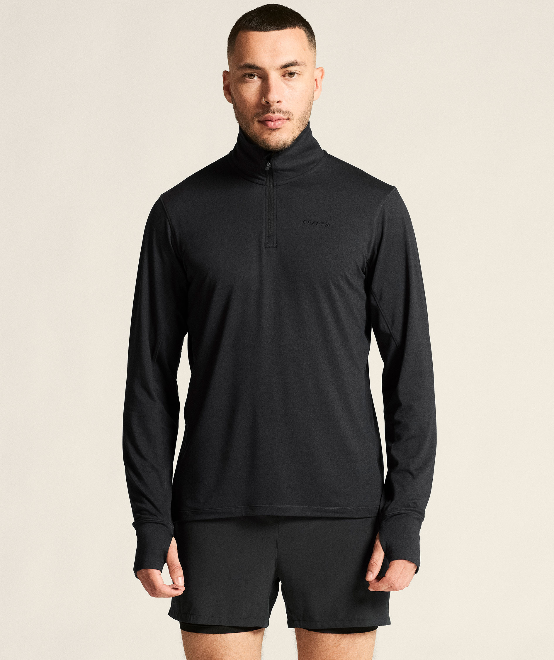 Craft Flow half zip baselayer sweater, Black/Melange, large image number 1