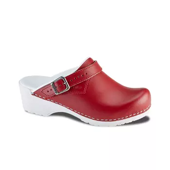 Sanita Pastel women's clogs with heel strap, Red