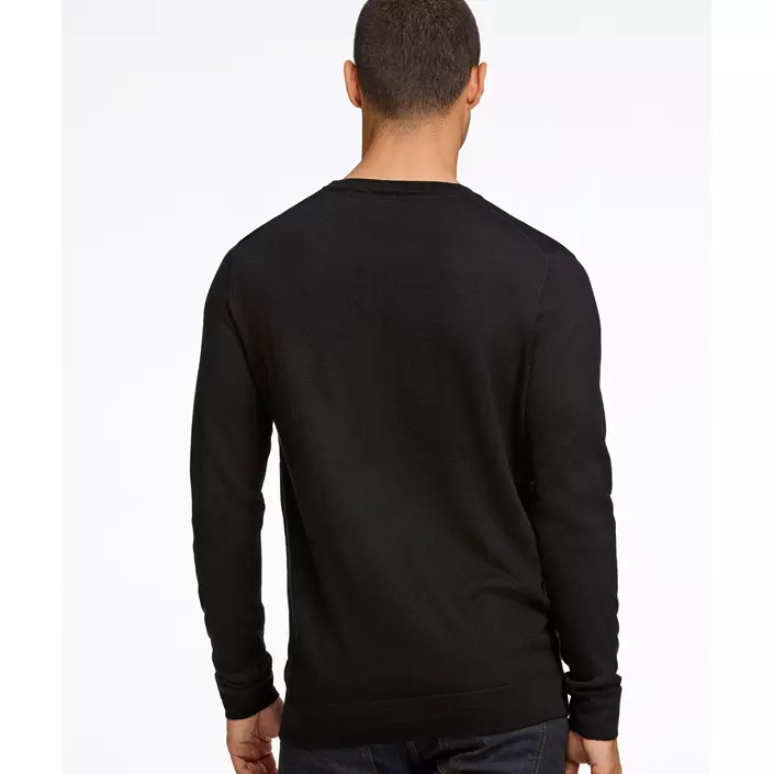 Lindbergh striktrøje med merinould, Black, large image number 5