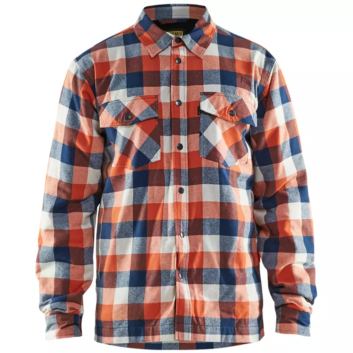 Blåkläder flannel lumberjack shirt with lining, Marine/Orange, large image number 0