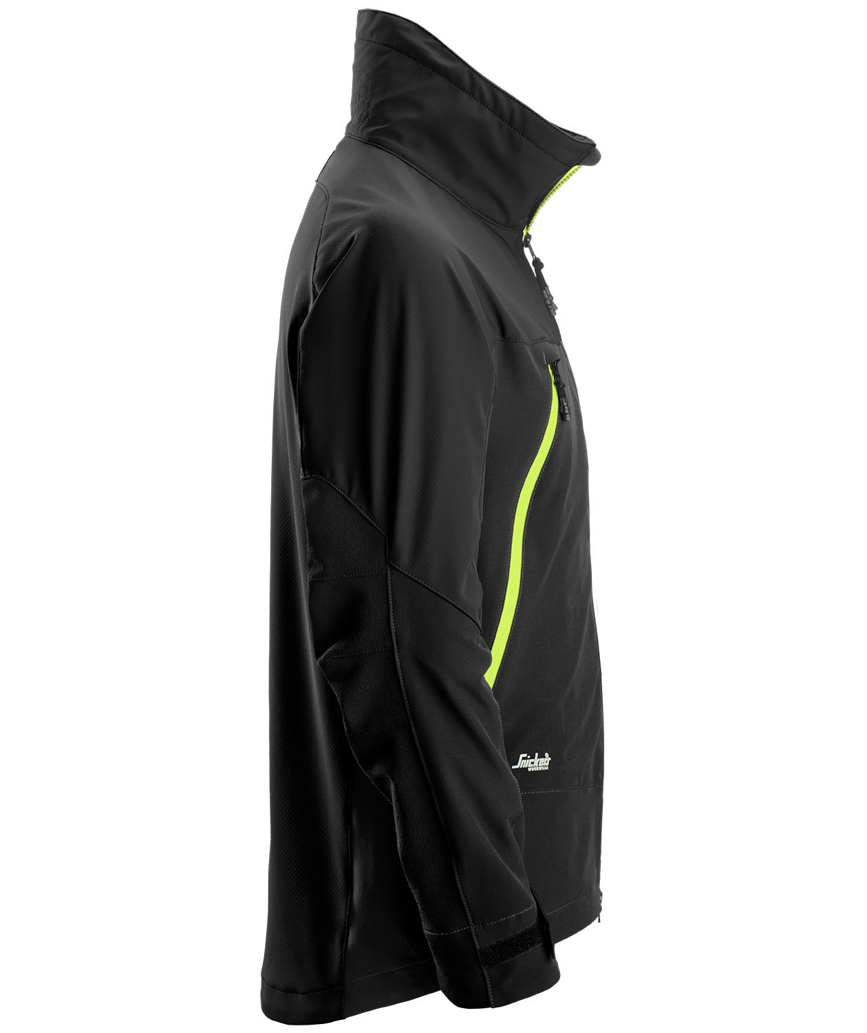 Snickers FlexiWork stretch soft shell jacket 1940 full stretch, Black/Yellow, large image number 3