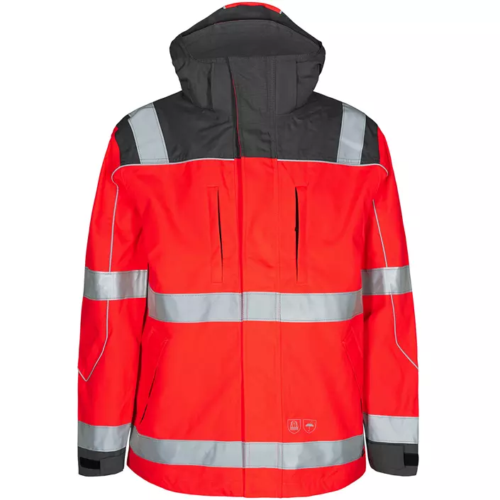 Engel Safety Shell Jacke, Hi-vis rot/grau, large image number 0
