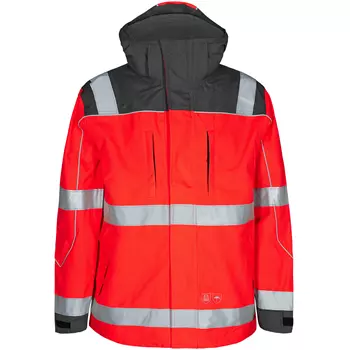 Engel Safety Shell Jacke, Hi-vis rot/grau