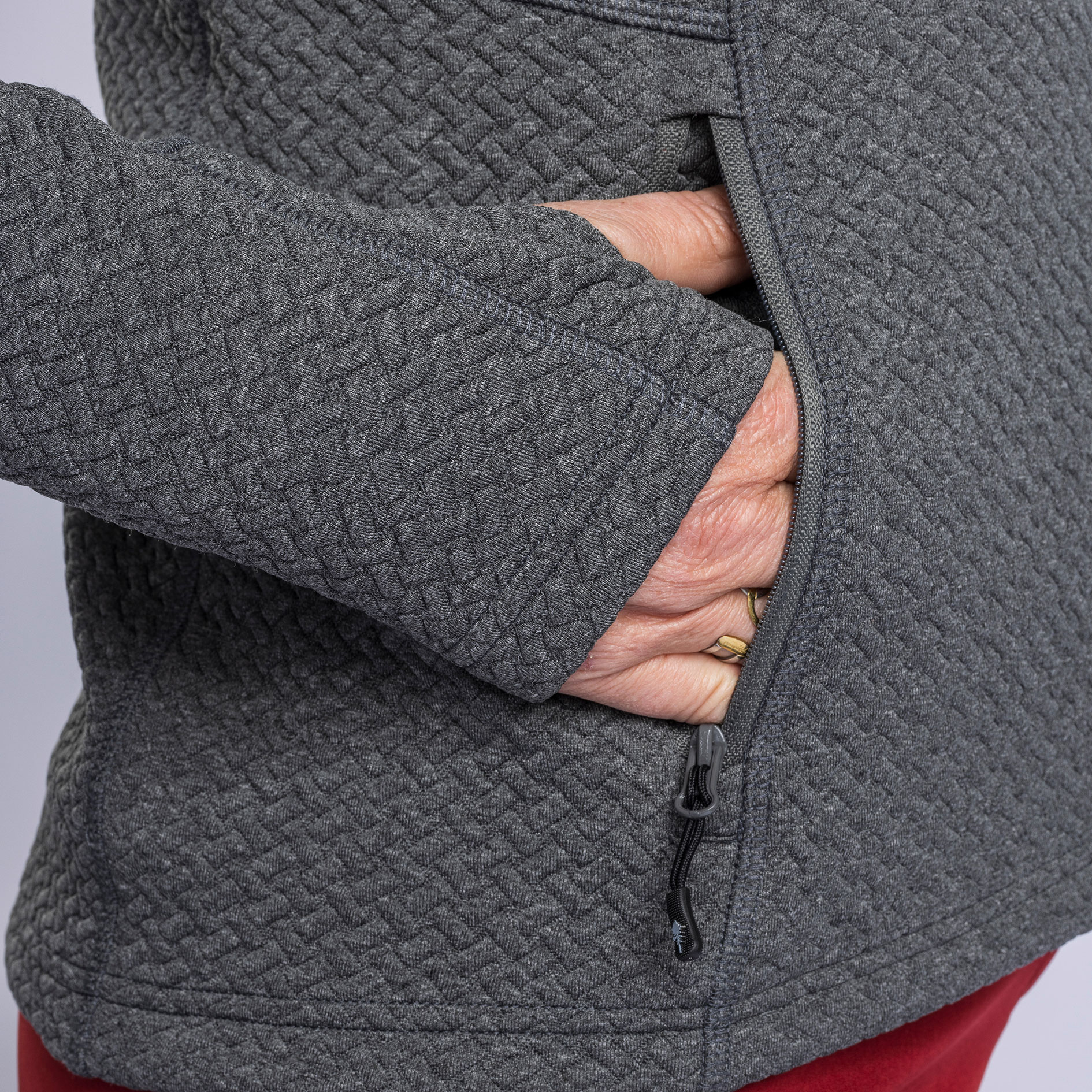 Pinewood Everyday Travel dame h&aelig;ttetr&oslash;je med lynl&aring;s, Grey melange , large image number 7