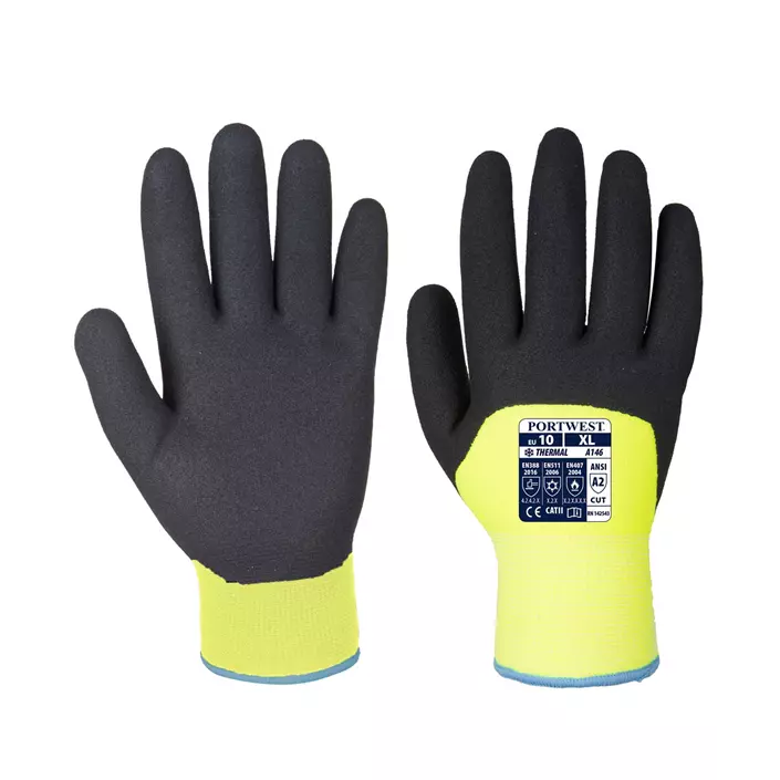 Portwest A146 winter work gloves, Yellow/Black, large image number 0