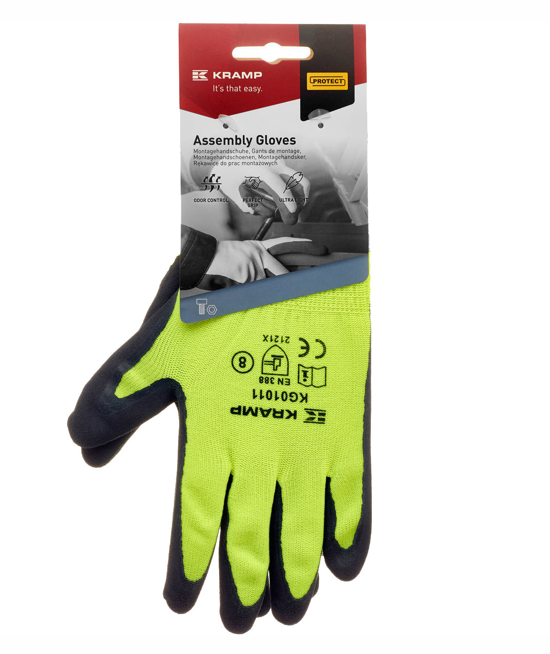 Kramp mounting gloves light, Yellow, large image number 2