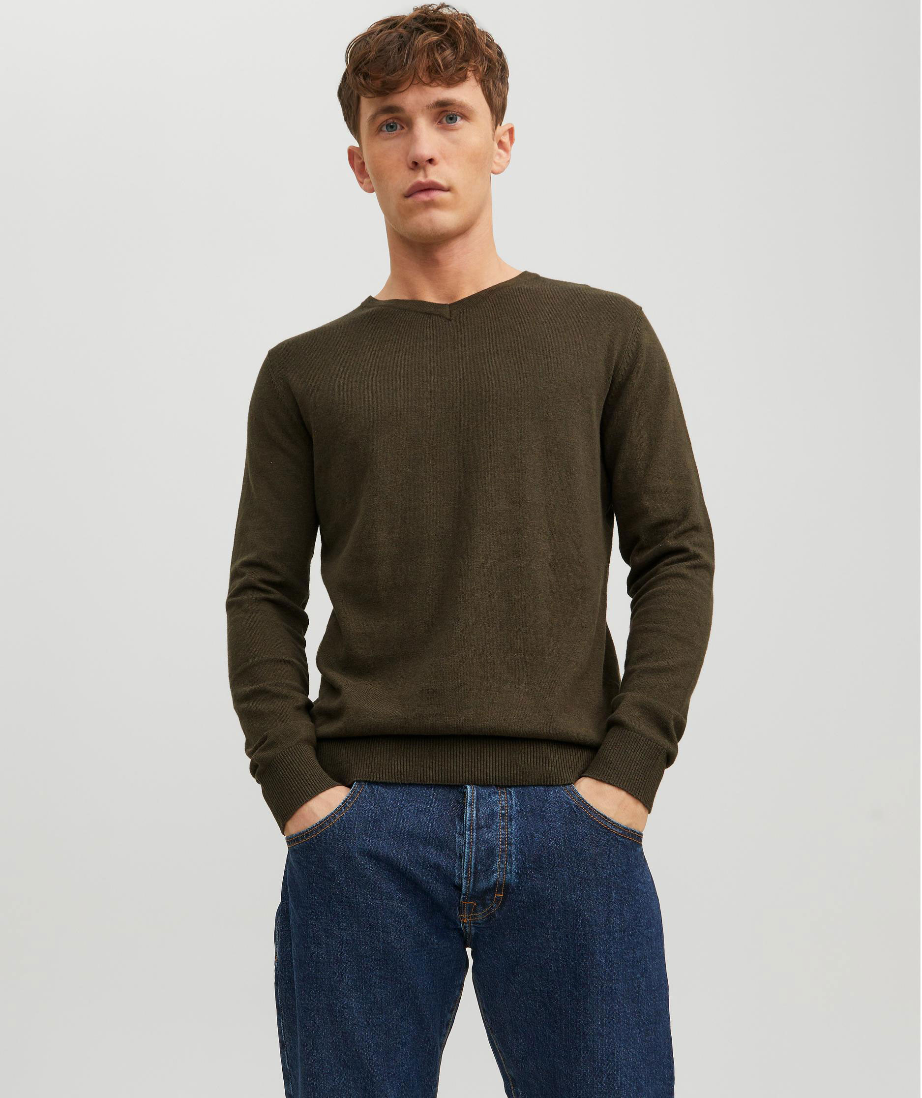 Jack & Jones JJEEMIL striktr&oslash;je, Olive Night Melange, large image number 1