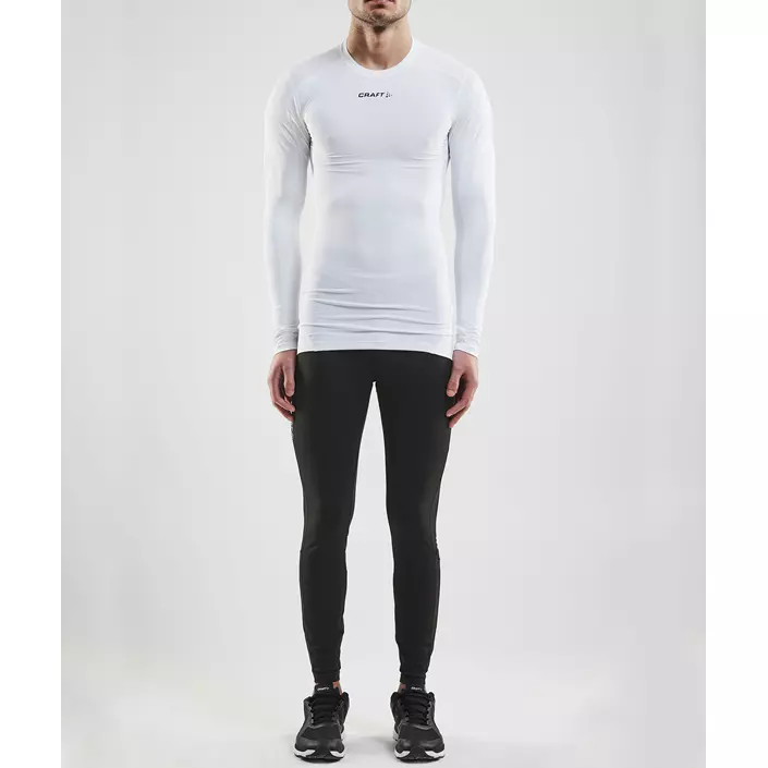Craft Pro Control Compression langermet T-skjorte, White, large image number 3