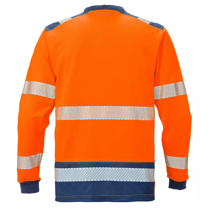 Fristads langermet T-skjorte 7724 THV, Hi-vis Oransje/Marineblå, large image number 1