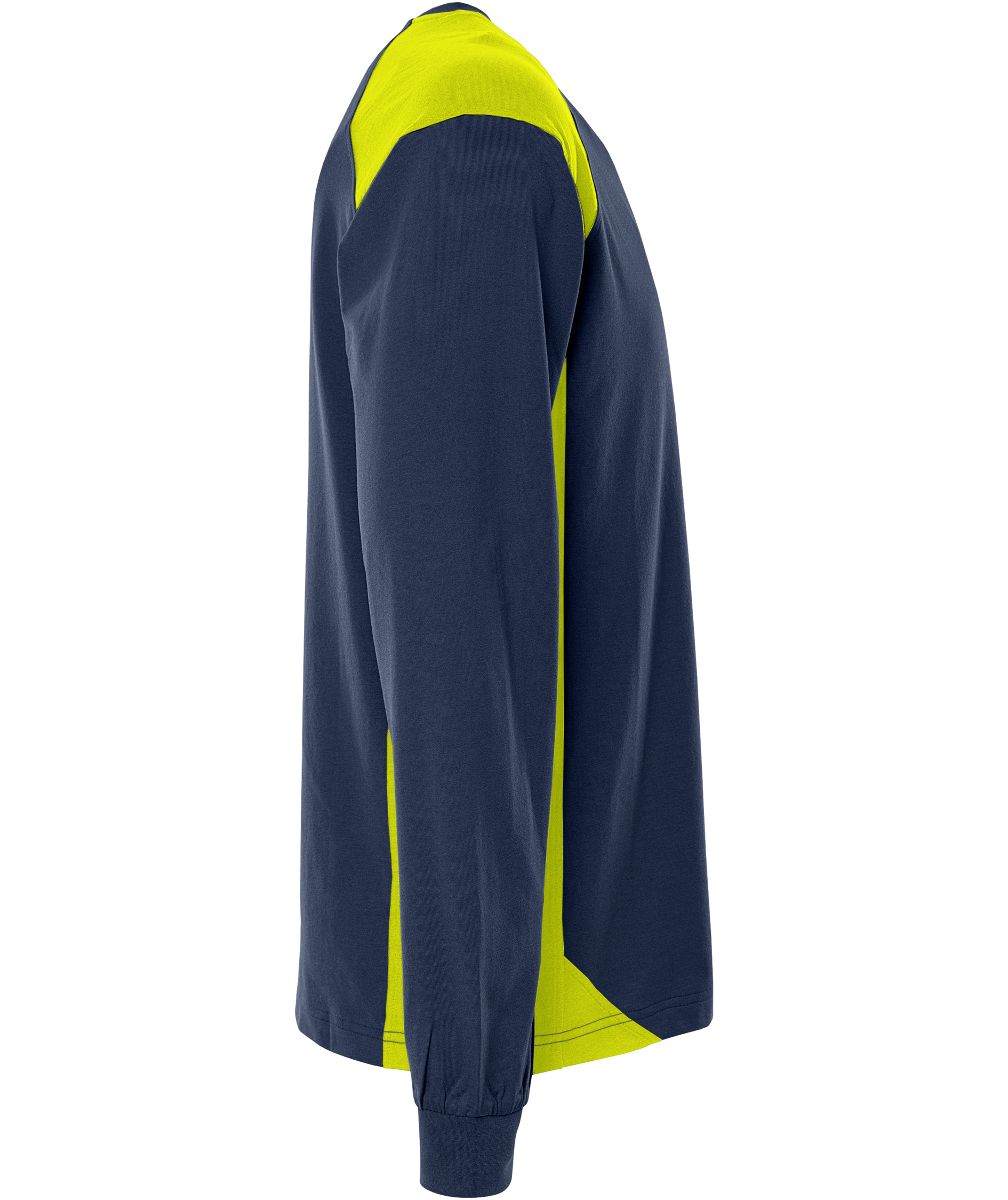 Fristads Heavy long-sleeved T-shirt 7071 GTM, Marine/Hi-Vis yellow, large image number 2