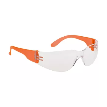 Portwest PW32 wrap around sikkerhedsbriller, Klar/orange