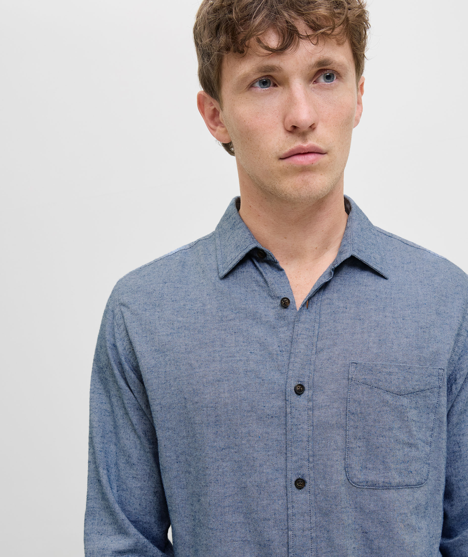 Jack & Jones JJECLASSIC Melange skjorte, Faded Denim, large image number 3