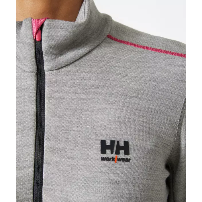 Helly Hansen Lifa Damen Thermonterhemd Half Zip mit Merinowolle, Grey melange, large image number 4
