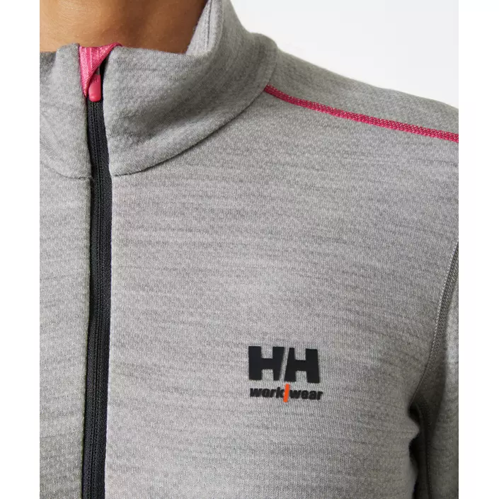 Helly Hansen Lifa women's long-sleeved undershirt half zip with merino wool, Grey melange, large image number 4