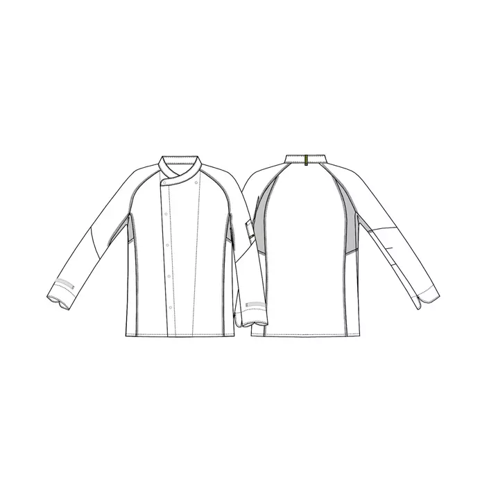 Kentaur unisex chef-/serving jacket, White/Light Grey, large image number 3