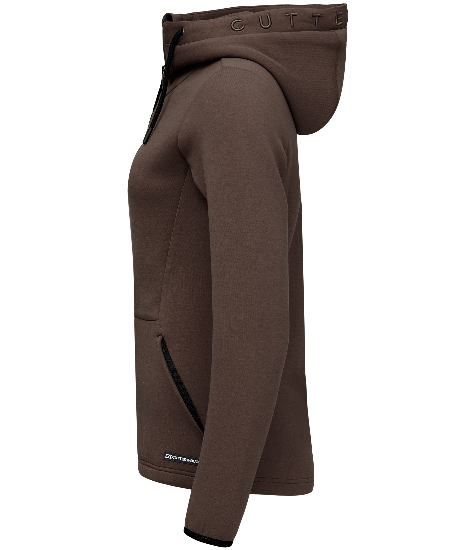 Cutter & Buck Pemberton women's Hood Zip, Dark Mocha, large image number 3