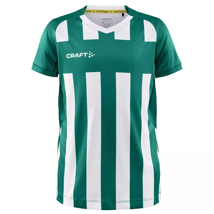 Craft Progress 2.0 Stripe Jersey T-Shirt für Kinder, Weiß/Team Green, large image number 0