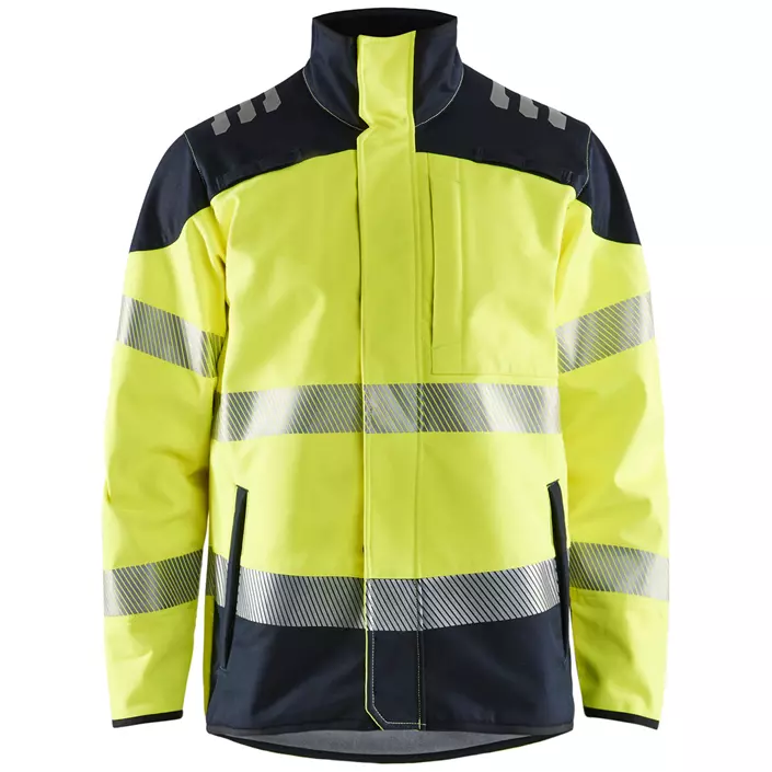 Blåkläder multinorm softshell jacket, Hi-vis yellow/Marine blue, large image number 0