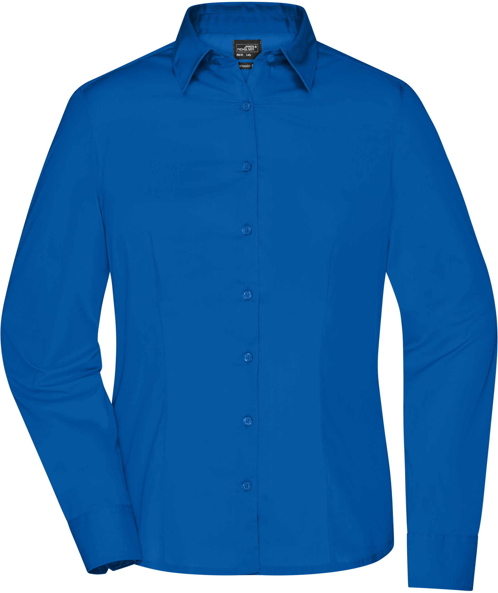 James & Nicholson modern fit women's shirt, Royal Blue, Royal Blue, swatch