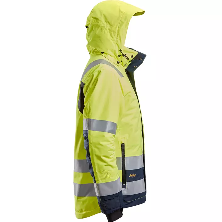 Snickers AllroundWork shell jacket, Hi-vis Yellow/Marine, large image number 3