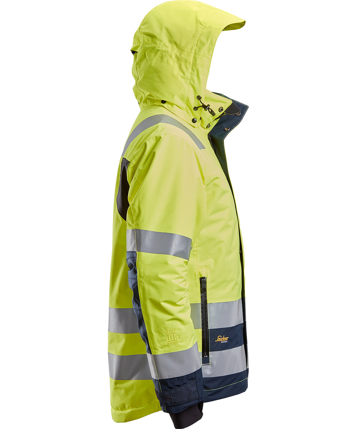 Snickers AllroundWork skaljakke 1132, Hi-vis&nbsp;Gul/Marine, large image number 3