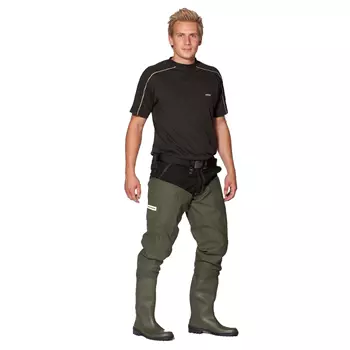 Ocean Original waders with safety boots S5, Dark Olive Green