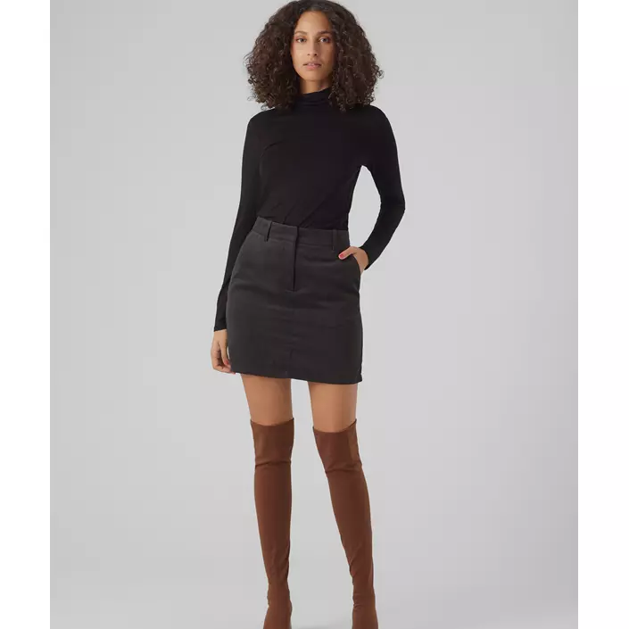 Vero Moda VMALBERTE langærmet dame T-shirt med rullekrave, Black, large image number 4