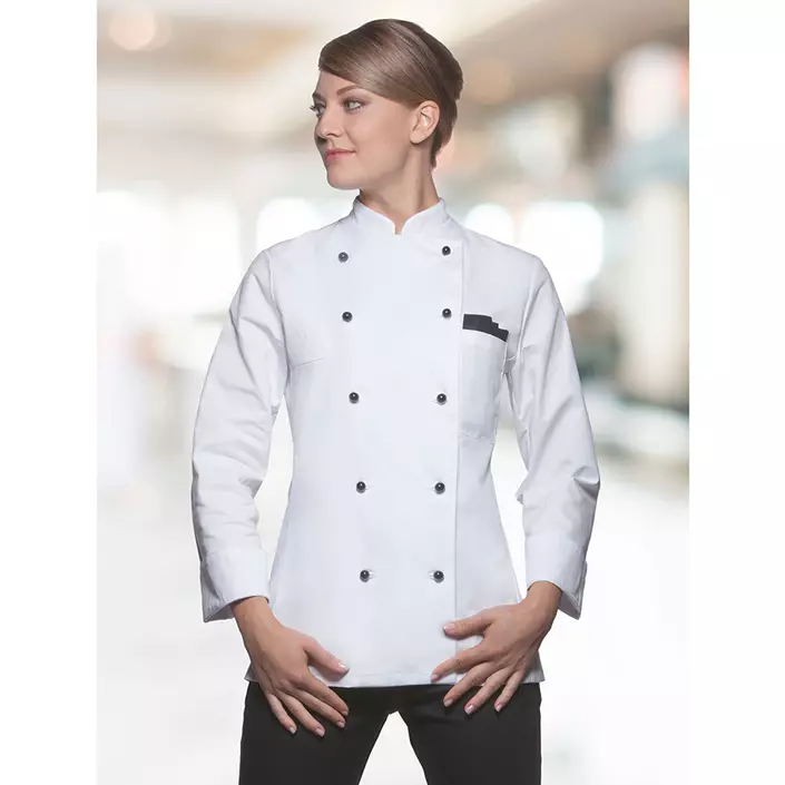 Karlowsky Agathe women's chefs jacket without buttons, White, large image number 1