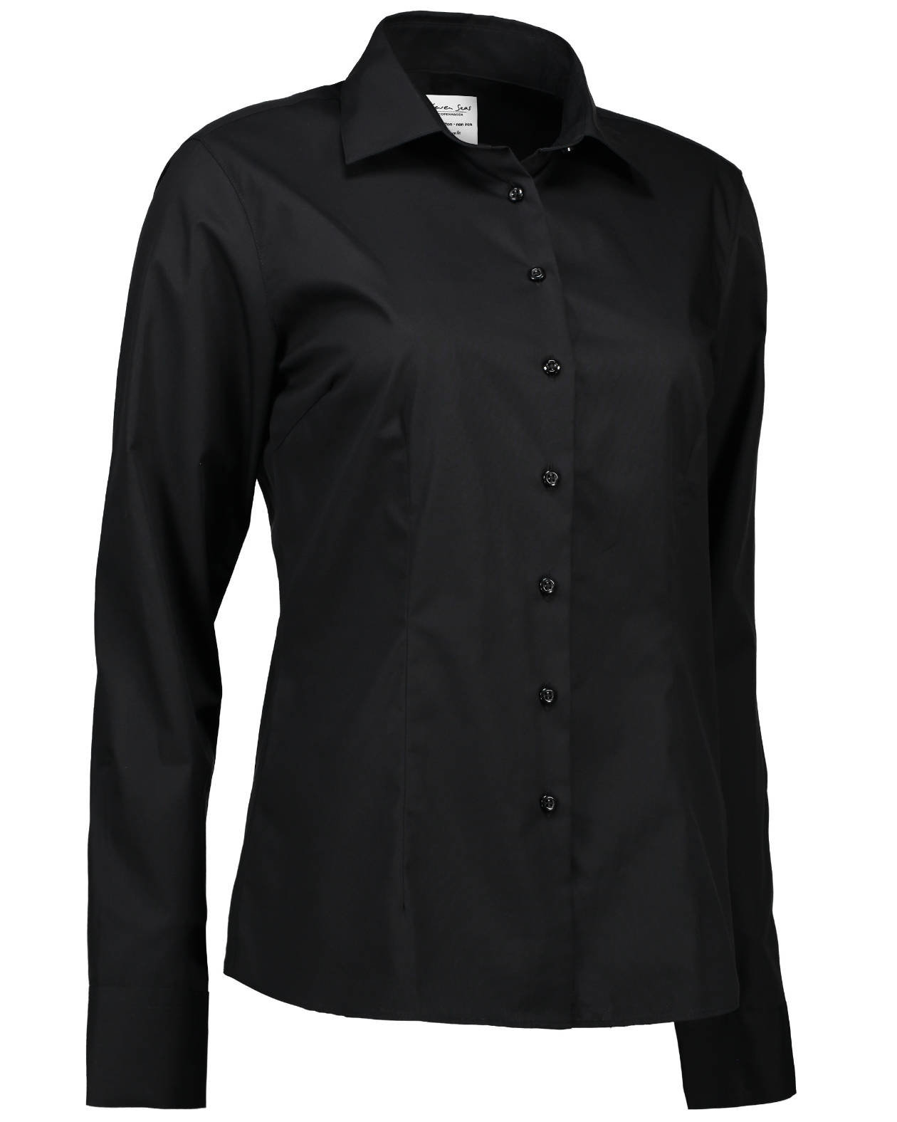 Seven Seas Poplin modern fit women's shirt, Black, large image number 2