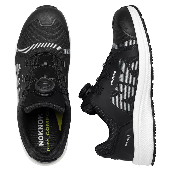 NOKNOK RUN88 sikkerhedssko S3S, Sort/Hvid, large image number 5