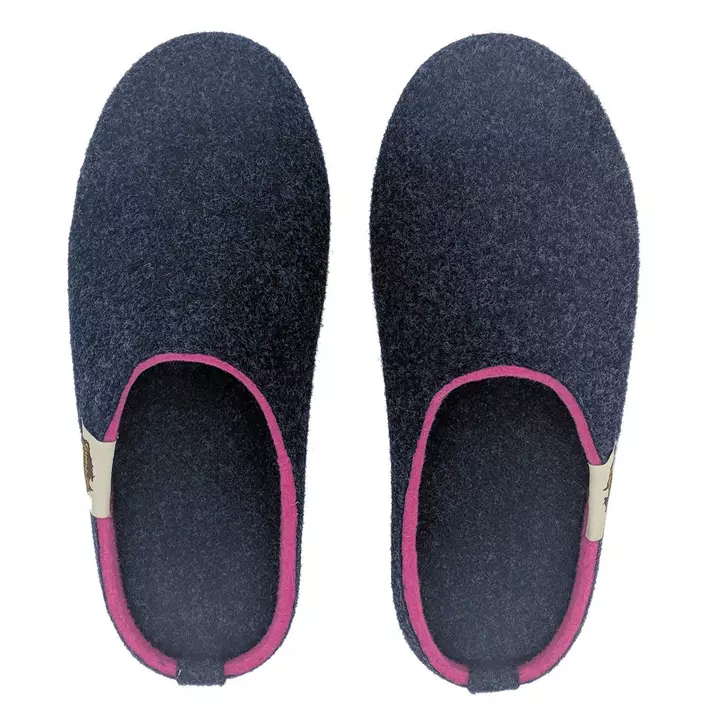 Gumbies Outback Slipper slippers, Navy/Pink, large image number 7