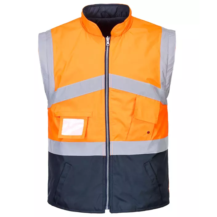 Portwest thermal jacket, Hi-vis Orange/Marine, large image number 2